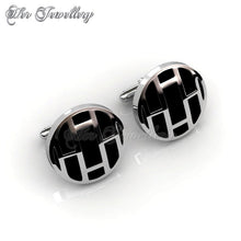 Swarovski Crystals Mr Oil Paint 1 Cufflinks  (Round 1) - Her Jewellery