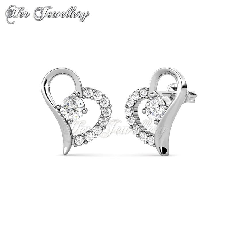 Swarovski Crystals Petite Heart Earrings - Her Jewellery