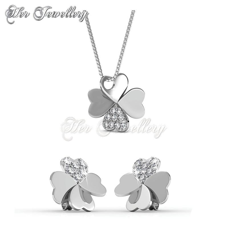 Swarovski Crystals Clover Set - Her Jewellery