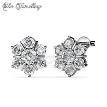 Swarovski Crystals Flowery Earrings‏ - Her Jewellery