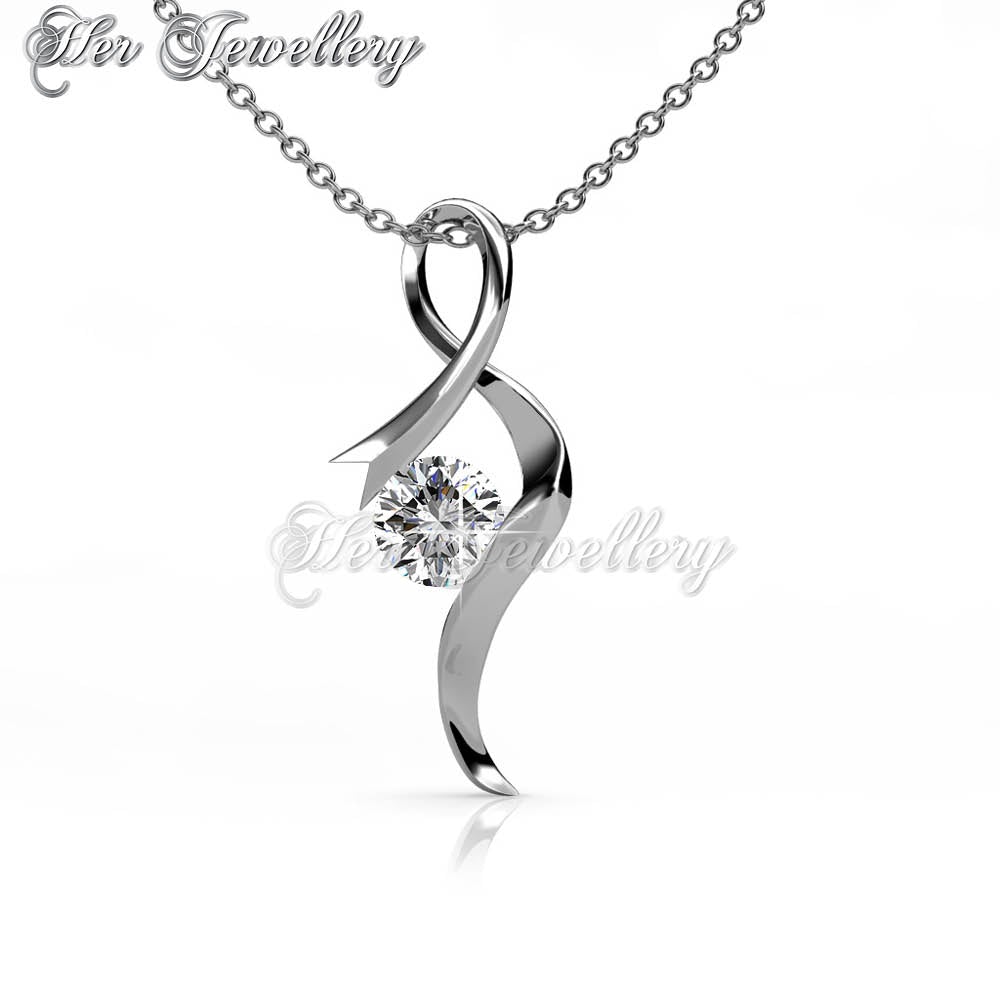 Swarovski Crystals Ribbon Pendant - Her Jewellery