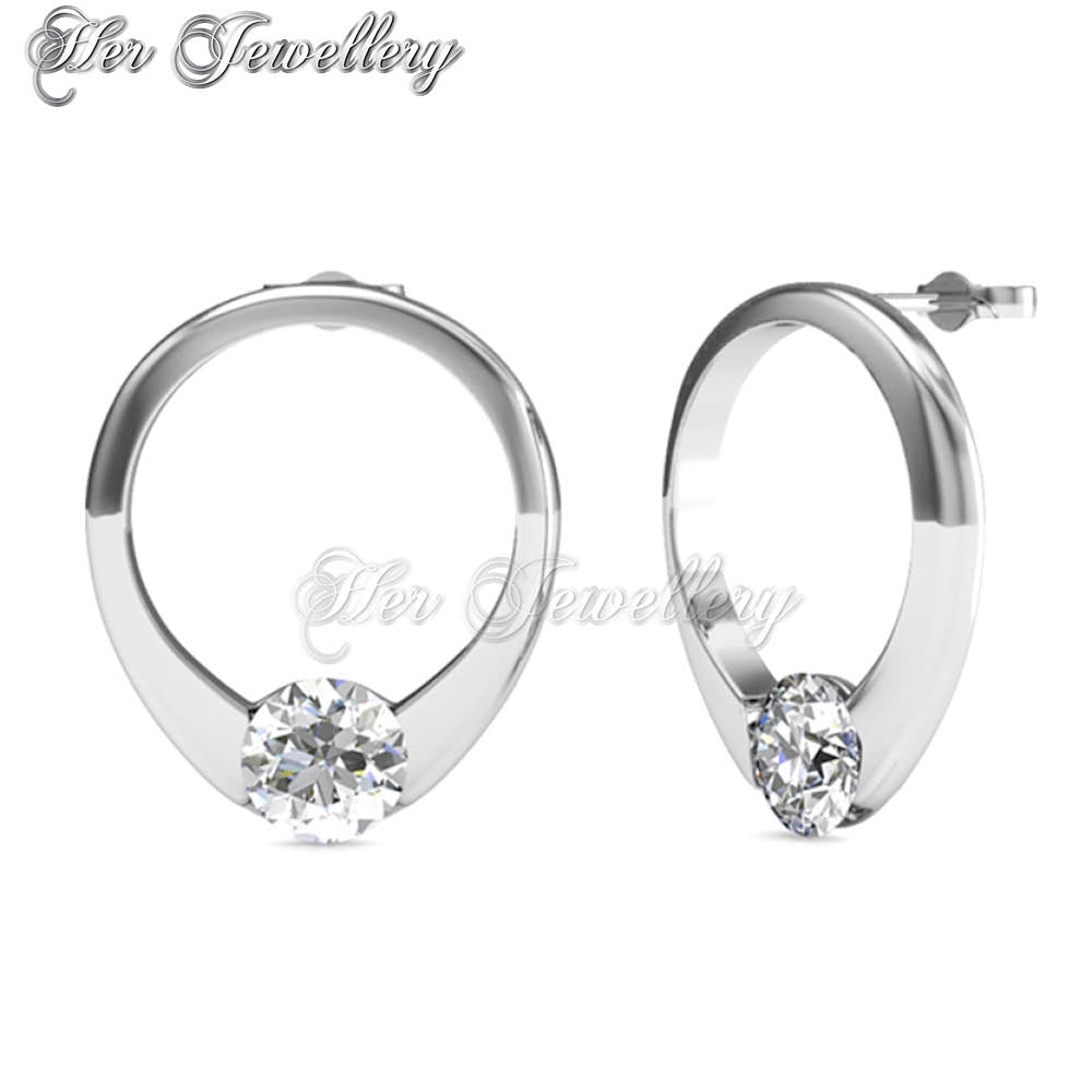 Swarovski Crystals Mini Ring Earrings - Her Jewellery