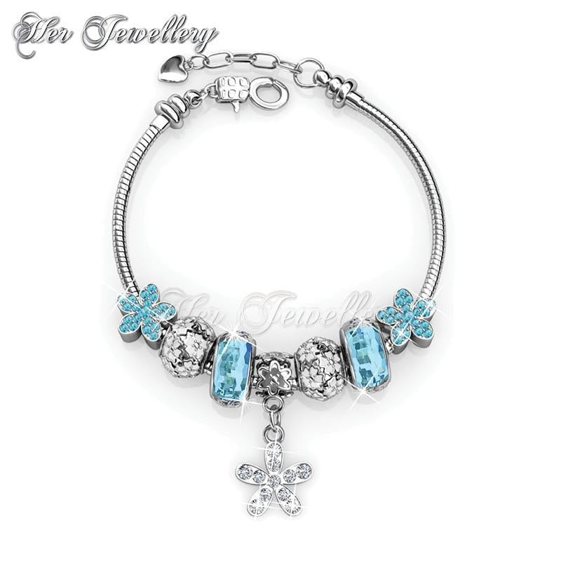 Swarovski Crystals Enchanted Flower Charm Bracelet - Her Jewellery