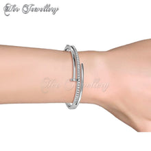 Swarovski Crystals Knotty Nail Bangle - Her Jewellery