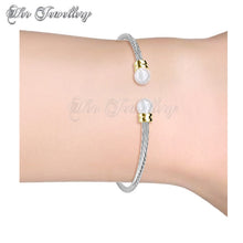 Swarovski Crystals Pearl Bangle - Her Jewellery