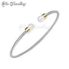 Swarovski Crystals Pearl Bangle - Her Jewellery