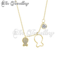 Double Crystaline Fish Pendant